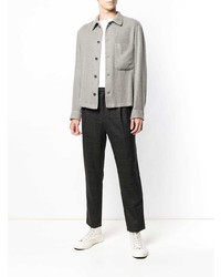 Мужская серая твидовая куртка-рубашка от Barena