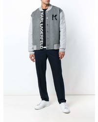 Мужская серая университетская куртка от Karl Lagerfeld