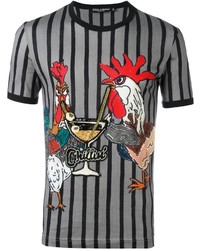 Мужская серая футболка в вертикальную полоску от Dolce & Gabbana