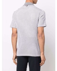 Мужская серая футболка-поло в вертикальную полоску от Thom Browne