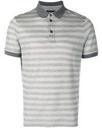 Мужская серая футболка-поло в горизонтальную полоску от Giorgio Armani