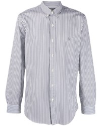 Мужская серая футболка-поло в горизонтальную полоску от Polo Ralph Lauren