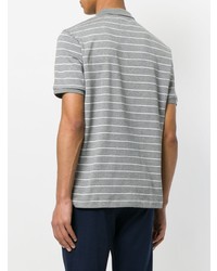 Мужская серая футболка-поло в горизонтальную полоску от Eleventy