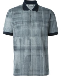 Мужская серая футболка-поло в шотландскую клетку от Brioni