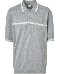Мужская серая футболка-поло с вышивкой от Burberry