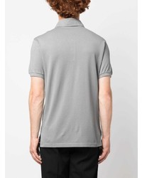 Мужская серая футболка-поло с вышивкой от Etro