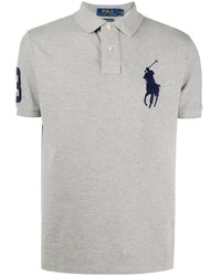Мужская серая футболка-поло с вышивкой от Polo Ralph Lauren