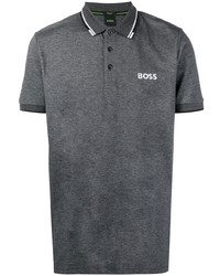 Мужская серая футболка-поло с принтом от BOSS
