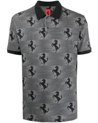 Мужская серая футболка-поло с принтом от Ferrari