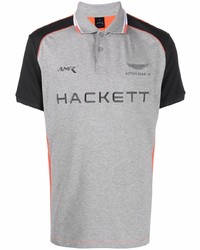 Мужская серая футболка-поло с принтом от Hackett