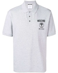 Мужская серая футболка-поло с принтом от Moschino
