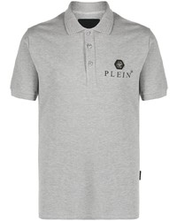Мужская серая футболка-поло с принтом от Philipp Plein