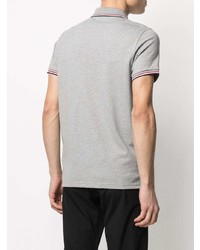 Мужская серая футболка-поло от Moncler