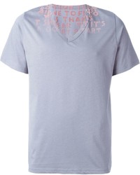 Мужская серая футболка с v-образным вырезом с принтом от Maison Margiela