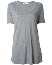 Женская серая футболка с v-образным вырезом от Alexander Wang