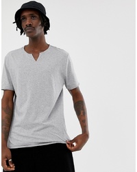 Мужская серая футболка с v-образным вырезом от ASOS DESIGN