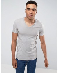 Мужская серая футболка с v-образным вырезом от Asos