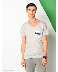 Мужская серая футболка с v-образным вырезом от Boom Bap Wear