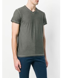 Мужская серая футболка с v-образным вырезом от Dondup