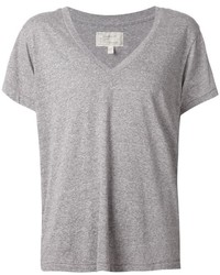 Женская серая футболка с v-образным вырезом от Current/Elliott