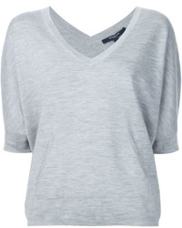 Женская серая футболка с v-образным вырезом от Derek Lam