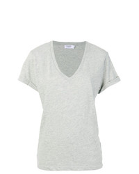 Женская серая футболка с v-образным вырезом от Frame Denim