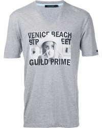 Мужская серая футболка с v-образным вырезом от GUILD PRIME