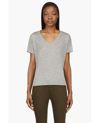Женская серая футболка с v-образным вырезом от J Brand