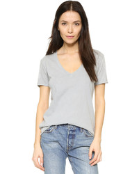 Женская серая футболка с v-образным вырезом от NSF