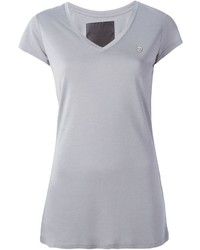 Женская серая футболка с v-образным вырезом от Philipp Plein