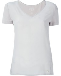 Женская серая футболка с v-образным вырезом от Woolrich
