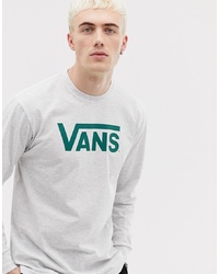 Мужская серая футболка с длинным рукавом с принтом от Vans