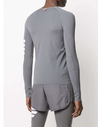 Мужская серая футболка с длинным рукавом от Thom Browne
