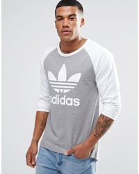 Мужская серая футболка с длинным рукавом от adidas
