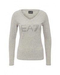 Женская серая футболка с длинным рукавом от EA7