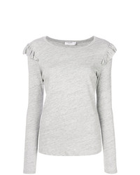 Женская серая футболка с длинным рукавом от Frame Denim