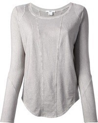 Женская серая футболка с длинным рукавом от Helmut Lang