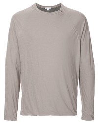 Мужская серая футболка с длинным рукавом от James Perse