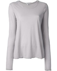 Женская серая футболка с длинным рукавом от James Perse