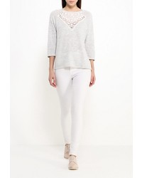 Женская серая футболка с длинным рукавом от Jennyfer