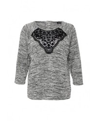 Женская серая футболка с длинным рукавом от Jennyfer