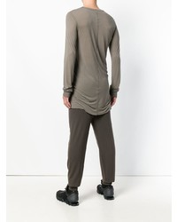 Мужская серая футболка с длинным рукавом от Rick Owens