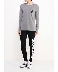 Женская серая футболка с длинным рукавом от Nike