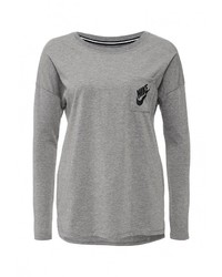 Женская серая футболка с длинным рукавом от Nike
