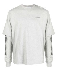 Мужская серая футболка с длинным рукавом от Off-White