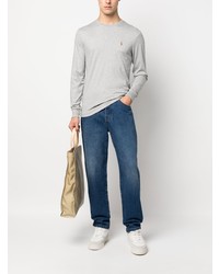 Мужская серая футболка с длинным рукавом от Polo Ralph Lauren