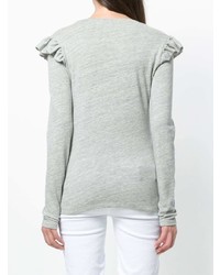 Женская серая футболка с длинным рукавом от Frame Denim