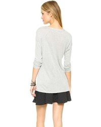 Женская серая футболка с длинным рукавом от David Lerner