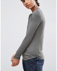 Женская серая футболка с длинным рукавом от Asos
