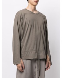 Мужская серая футболка с длинным рукавом от Rick Owens DRKSHDW